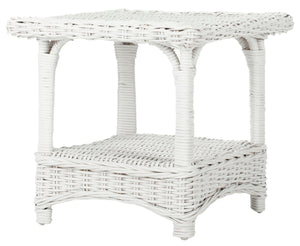Safavieh Bowen Coastal-Style Rattan Side Table With Elegant Rope Edge - Perfect For Living Rooms & Bedrooms FOX6531B