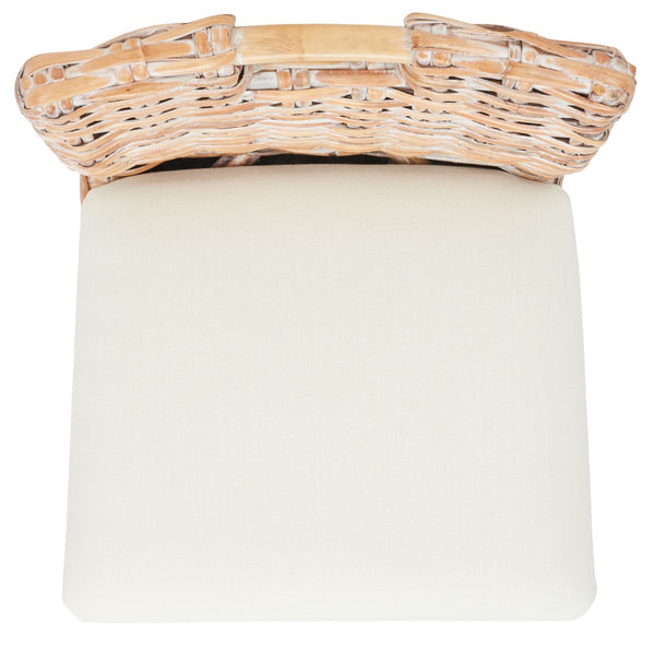 Safavieh Fremont Coastal-Chic Barstool – Whitewashed Rattan & Bamboo-Inspired Design For Stylish Seating FOX6532D