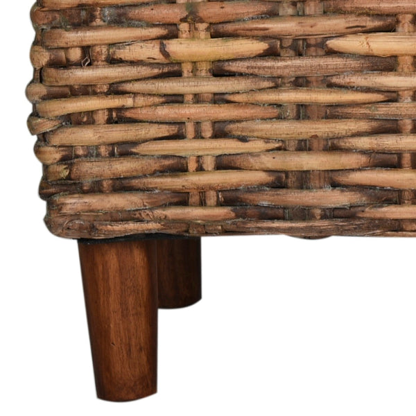 Safavieh Palermo Bench - Handcrafted Mango Wood & Kretes Fiber With Comfortable Upholstered Cushion, Ideal For Entryways FOX6533A