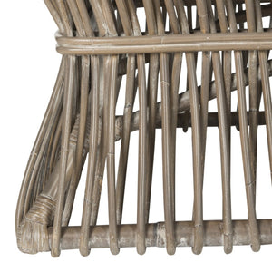 Safavieh Gensho Coffee Table – Artfully Designed Mango Wood & Rattan, Modern Sculpture For Your Living Space Grey White Wash FOX6536A