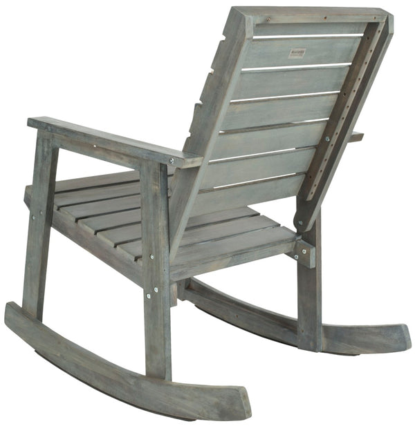 Safavieh ALEXEI Rocking Chair - Rustic-Chic Comfort for Modern Spaces, Perfect for Indoor or Outdoor Relaxation Ash Grey FOX6702A