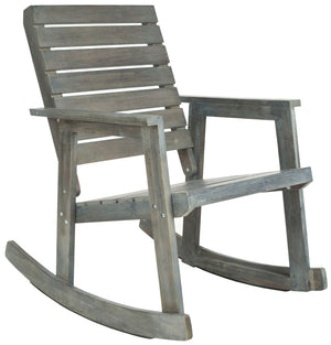 Safavieh ALEXEI Rocking Chair - Rustic-Chic Comfort for Modern Spaces, Perfect for Indoor or Outdoor Relaxation Ash Grey FOX6702A