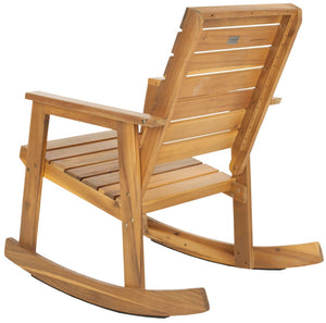 Safavieh ALEXEI Rocking Chair - Rustic-Chic Comfort for Modern Spaces, Perfect for Indoor or Outdoor Relaxation Natural FOX6702B