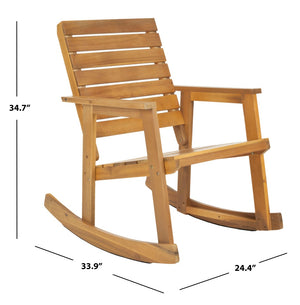 Safavieh ALEXEI Rocking Chair - Rustic-Chic Comfort for Modern Spaces, Perfect for Indoor or Outdoor Relaxation Natural FOX6702B