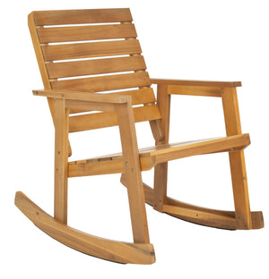Safavieh ALEXEI Rocking Chair - Rustic-Chic Comfort for Modern Spaces, Perfect for Indoor or Outdoor Relaxation Natural FOX6702B