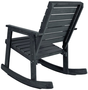 Safavieh ALEXEI Rocking Chair - Rustic-Chic Comfort for Modern Spaces, Perfect for Indoor or Outdoor Relaxation Dark Slate Gray FOX6702K