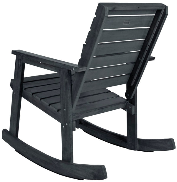 Safavieh ALEXEI Rocking Chair - Rustic-Chic Comfort for Modern Spaces, Perfect for Indoor or Outdoor Relaxation Dark Slate Gray FOX6702K