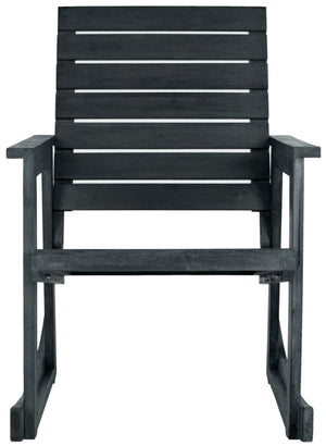 Safavieh ALEXEI Rocking Chair - Rustic-Chic Comfort for Modern Spaces, Perfect for Indoor or Outdoor Relaxation Dark Slate Gray FOX6702K