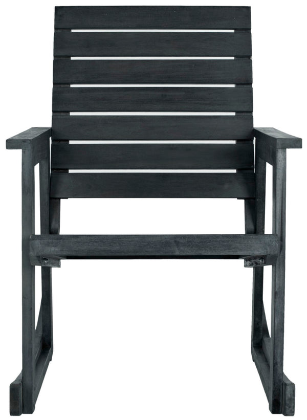 Safavieh ALEXEI Rocking Chair - Rustic-Chic Comfort for Modern Spaces, Perfect for Indoor or Outdoor Relaxation Dark Slate Gray FOX6702K