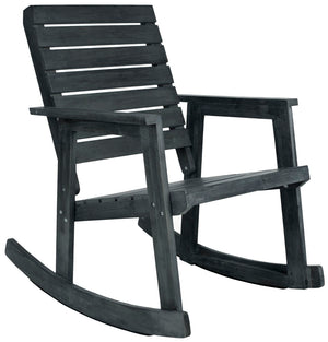 Safavieh ALEXEI Rocking Chair - Rustic-Chic Comfort for Modern Spaces, Perfect for Indoor or Outdoor Relaxation Dark Slate Gray FOX6702K