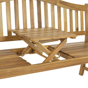 Safavieh MISCHA Elegant Outdoor Bench – Handcrafted Acacia Wood with Galvanized Steel for Timeless Charm Natural FOX6703A