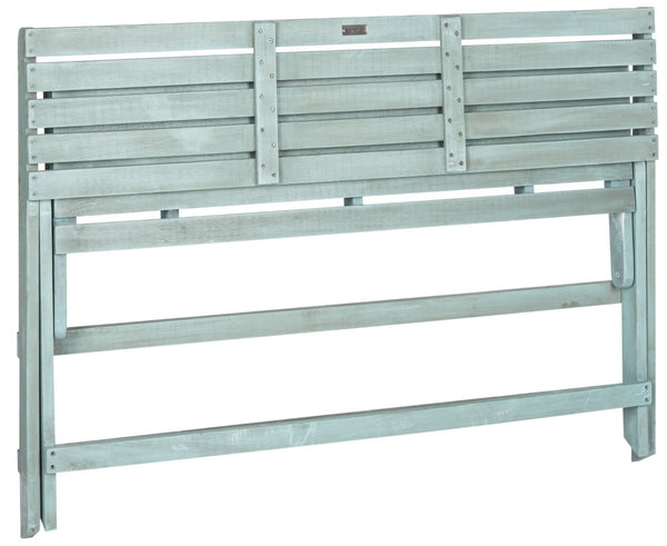 Safavieh LUCA Folding Bench in Beach House Blue - Stylish Acacia Wood Seating for Outdoor Gatherings & Storage FOX6705C
