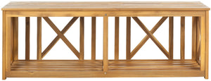 Safavieh BRANCO Bench - Versatile Outdoor Storage Solution in Durable Acacia Wood for Stylish Patios and Porches Natural FOX6706B
