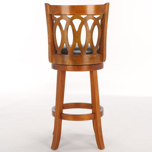 Safavieh Baldwin Swivel Bar Stool - Elegant Dark Oak Frame With Black Leather Cushion For Stylish Comfort FOX7004A