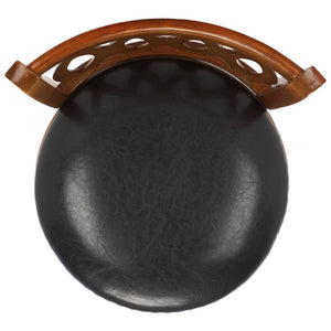Safavieh Baldwin Swivel Bar Stool - Elegant Dark Oak Frame With Black Leather Cushion For Stylish Comfort FOX7004A