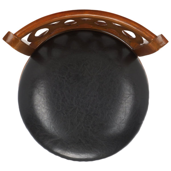 Safavieh Baldwin Swivel Bar Stool - Elegant Dark Oak Frame With Black Leather Cushion For Stylish Comfort FOX7004A