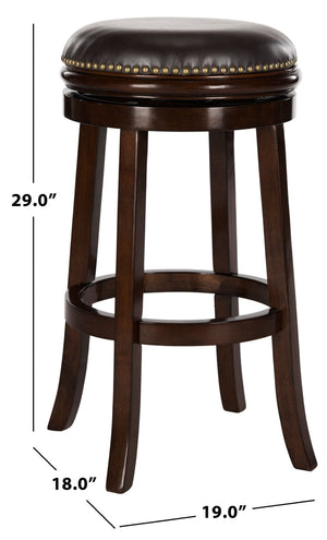 Safavieh Biagio Backless Swivel Bar Stool - Eco-Friendly Rubberwood, Vintage Charm For Kitchen & Bar Spaces Sierra/Brown FOX7007A