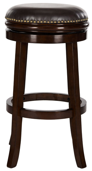 Safavieh Biagio Backless Swivel Bar Stool - Eco-Friendly Rubberwood, Vintage Charm For Kitchen & Bar Spaces Sierra/Brown FOX7007A