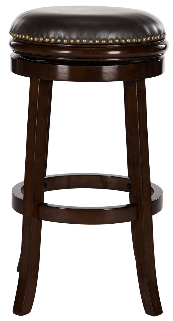 Safavieh Biagio Backless Swivel Bar Stool - Eco-Friendly Rubberwood, Vintage Charm For Kitchen & Bar Spaces Sierra/Brown FOX7007A