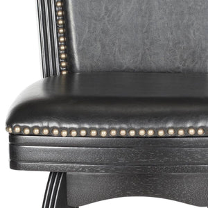 Safavieh Massimo Swivel Barstool - Elegant Pu Leather Design With Bronze Nailhead Trim For Stylish Comfort Black/Black Seat FOX7008C