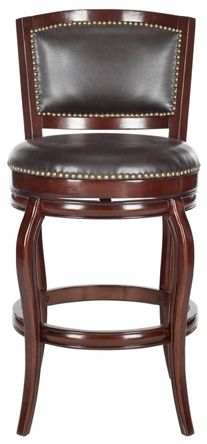 Safavieh Pasquale Swivel Bar Stool - Italian Bistro Elegance With Comfortable Upholstery And Classic Detailing Sierra/Brown FOX7011A