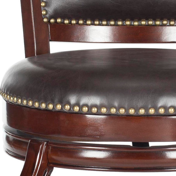 Safavieh Pasquale Swivel Bar Stool - Italian Bistro Elegance With Comfortable Upholstery And Classic Detailing Sierra/Brown FOX7011A