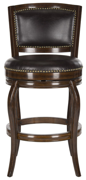 Safavieh Pasquale Swivel Bar Stool - Italian Bistro Elegance With Comfortable Upholstery And Classic Detailing Espresso/Brown FOX7011B