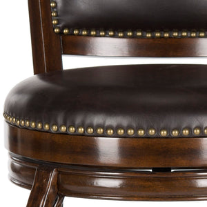 Safavieh Pasquale Swivel Bar Stool - Italian Bistro Elegance With Comfortable Upholstery And Classic Detailing Espresso/Brown FOX7011B