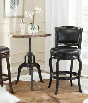 Safavieh Pasquale Swivel Bar Stool - Italian Bistro Elegance With Comfortable Upholstery And Classic Detailing Black/Black FOX7011C