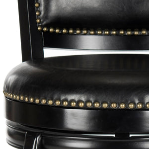 Safavieh Pasquale Swivel Bar Stool - Italian Bistro Elegance With Comfortable Upholstery And Classic Detailing Black/Black FOX7011C