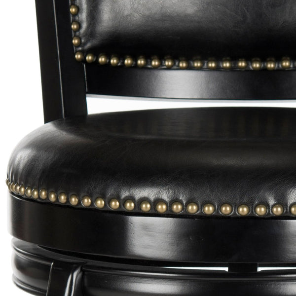 Safavieh Pasquale Swivel Bar Stool - Italian Bistro Elegance With Comfortable Upholstery And Classic Detailing Black/Black FOX7011C