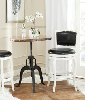 Safavieh Pasquale Swivel Bar Stool - Italian Bistro Elegance With Comfortable Upholstery And Classic Detailing White/Black FOX7011E