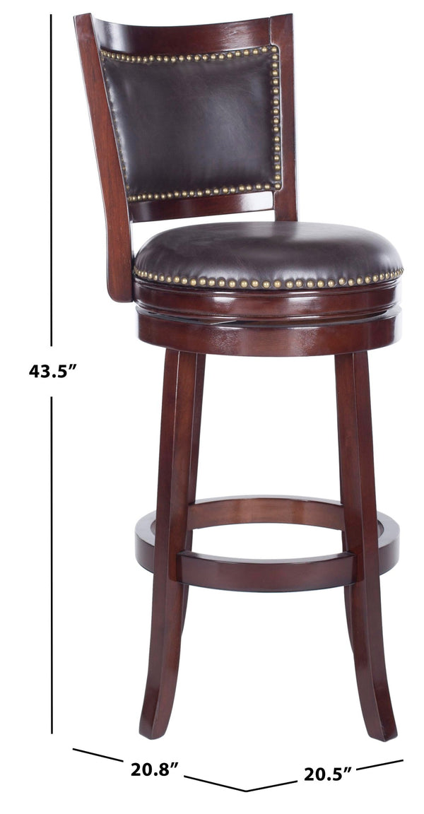 Safavieh Lazzaro Swivel Bar Stool - Elegant Design With 360° Mobility, Perfect For Home Bars And Lounges Sierra/Brown FOX7012A