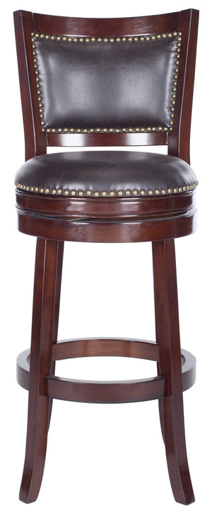 Safavieh Lazzaro Swivel Bar Stool - Elegant Design With 360° Mobility, Perfect For Home Bars And Lounges Sierra/Brown FOX7012A
