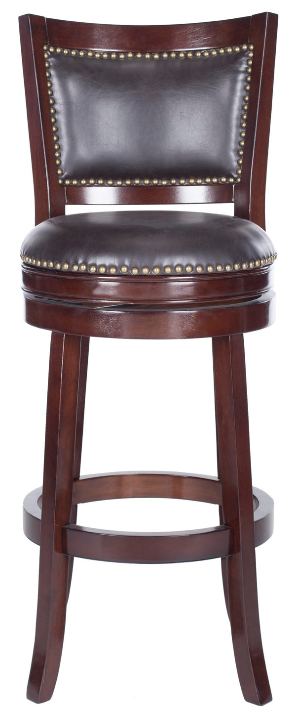 Safavieh Lazzaro Swivel Bar Stool - Elegant Design With 360° Mobility, Perfect For Home Bars And Lounges Sierra/Brown FOX7012A