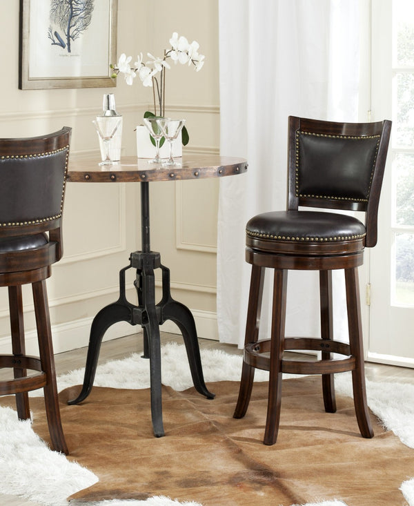 Safavieh Lazzaro Swivel Bar Stool - Elegant Design With 360° Mobility, Perfect For Home Bars And Lounges Sierra/Brown FOX7012A
