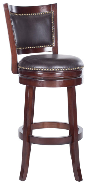 Safavieh Lazzaro Swivel Bar Stool - Elegant Design With 360° Mobility, Perfect For Home Bars And Lounges Sierra/Brown FOX7012A