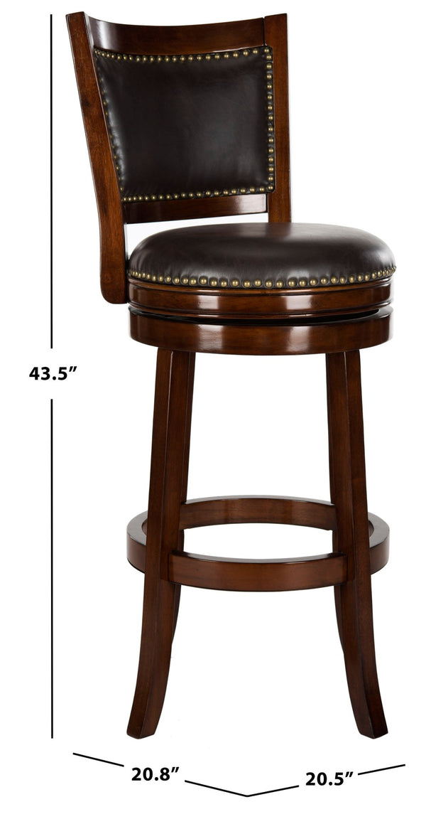 Safavieh Lazzaro Swivel Bar Stool - Elegant Design With 360° Mobility, Perfect For Home Bars And Lounges Espresso/Brown FOX7012B