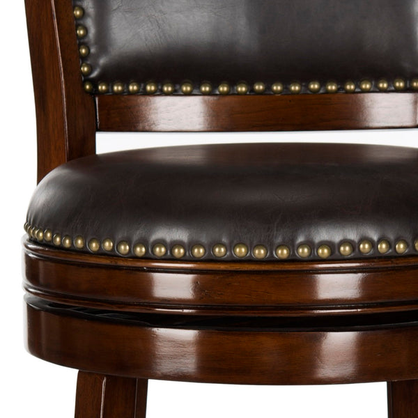 Safavieh Lazzaro Swivel Bar Stool - Elegant Design With 360° Mobility, Perfect For Home Bars And Lounges Espresso/Brown FOX7012B