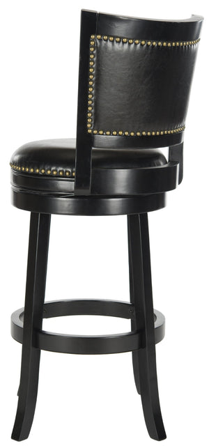 Safavieh Lazzaro Swivel Bar Stool - Elegant Design With 360° Mobility, Perfect For Home Bars And Lounges Black/Black FOX7012C