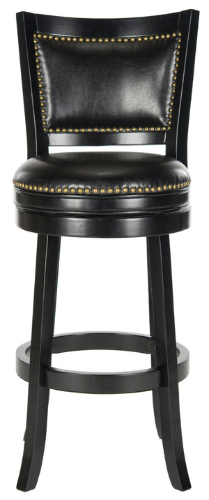 Safavieh Lazzaro Swivel Bar Stool - Elegant Design With 360° Mobility, Perfect For Home Bars And Lounges Black/Black FOX7012C