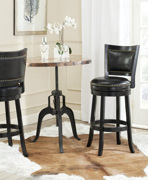 Safavieh Lazzaro Swivel Bar Stool - Elegant Design With 360° Mobility, Perfect For Home Bars And Lounges Black/Black FOX7012C