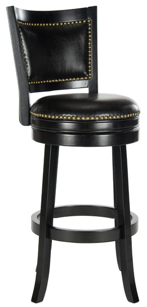 Safavieh Lazzaro Swivel Bar Stool - Elegant Design With 360° Mobility, Perfect For Home Bars And Lounges Black/Black FOX7012C