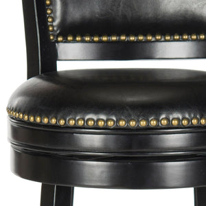 Safavieh Lazzaro Swivel Bar Stool - Elegant Design With 360° Mobility, Perfect For Home Bars And Lounges Black/Black FOX7012C