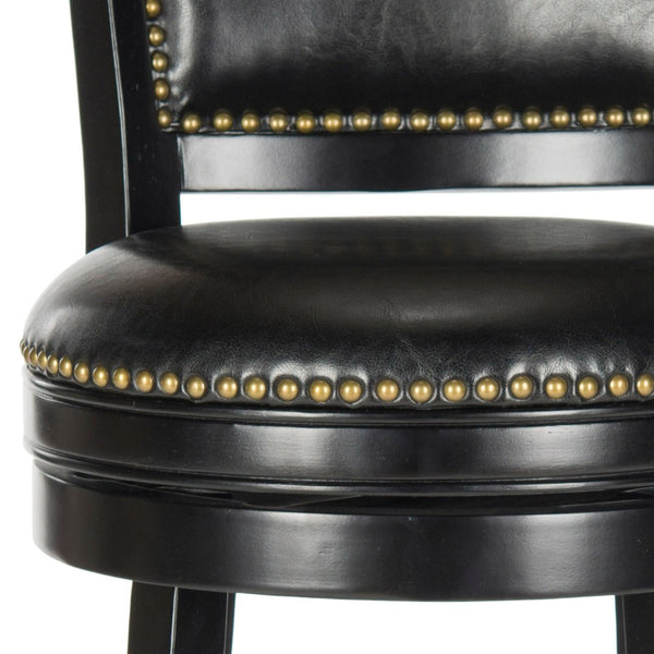 Safavieh Lazzaro Swivel Bar Stool - Elegant Design With 360° Mobility, Perfect For Home Bars And Lounges Black/Black FOX7012C