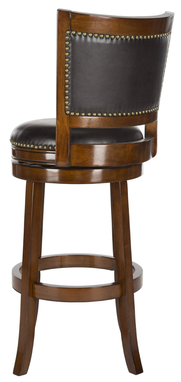 Safavieh Lazzaro Swivel Bar Stool - Elegant Design With 360° Mobility, Perfect For Home Bars And Lounges Walnut/Brown FOX7012D