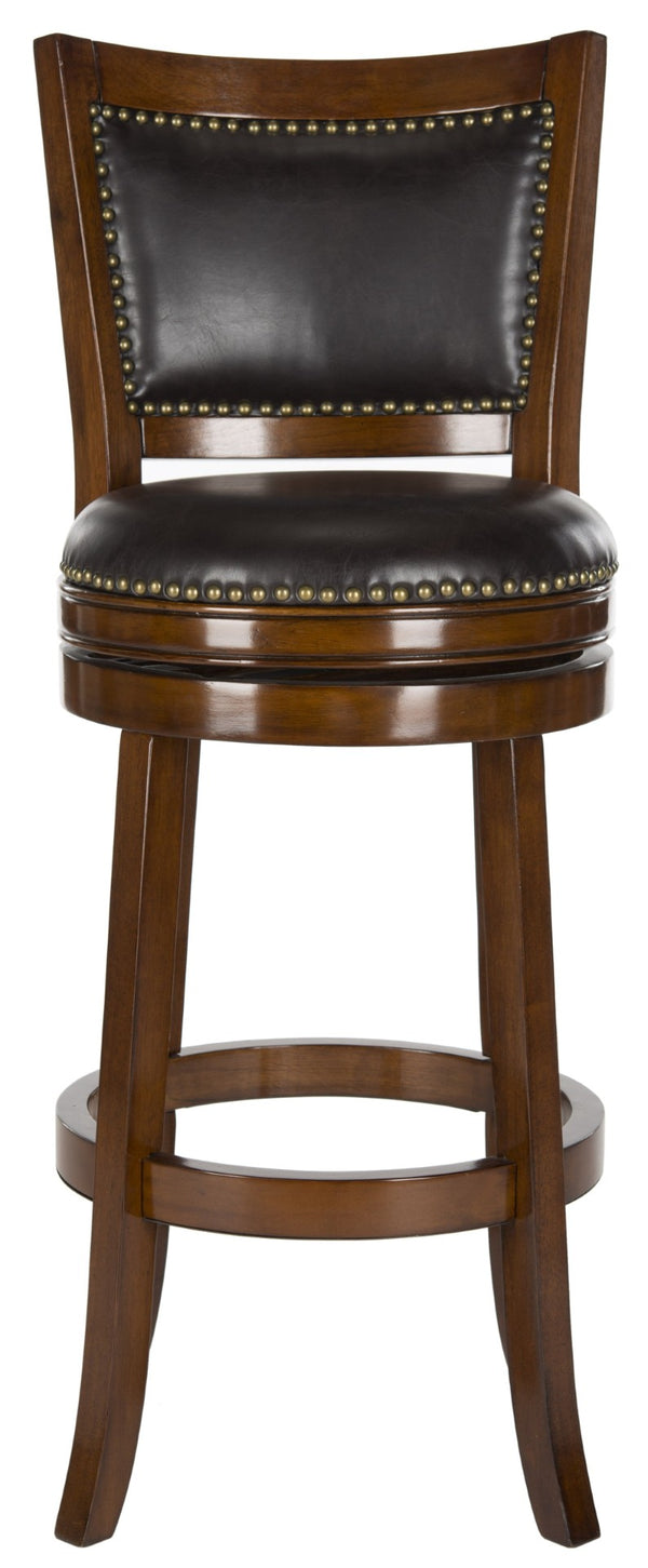 Safavieh Lazzaro Swivel Bar Stool - Elegant Design With 360° Mobility, Perfect For Home Bars And Lounges Walnut/Brown FOX7012D