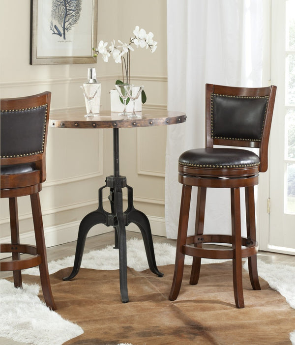 Safavieh Lazzaro Swivel Bar Stool - Elegant Design With 360° Mobility, Perfect For Home Bars And Lounges Walnut/Brown FOX7012D