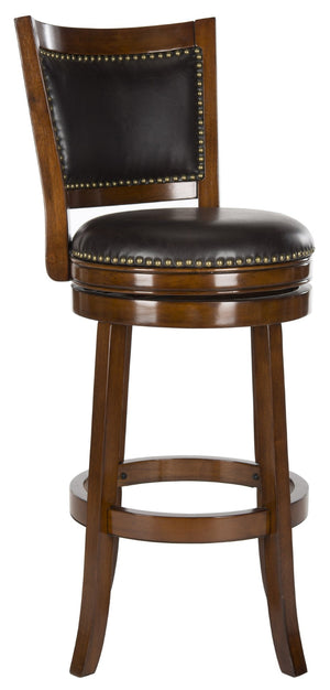 Safavieh Lazzaro Swivel Bar Stool - Elegant Design With 360° Mobility, Perfect For Home Bars And Lounges Walnut/Brown FOX7012D