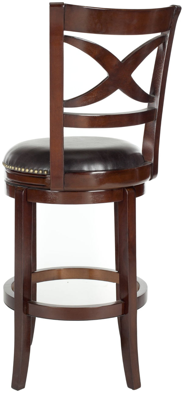 Safavieh Santino Swivel Bar Stool - Elegant X-Back Design With 360-Degree Swivel For Modern Comfort & Style Sierra/Brown FOX7013A